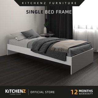KitchenZ Wooden Single Bed Frame - White 8002