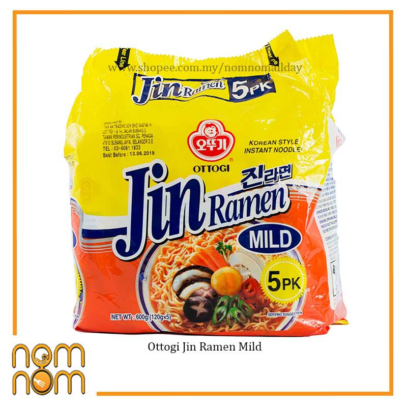 Ottogi Jin Ramen Mild Multipack 5x120g Instant Noodle Nom Nom Shopee Malaysia