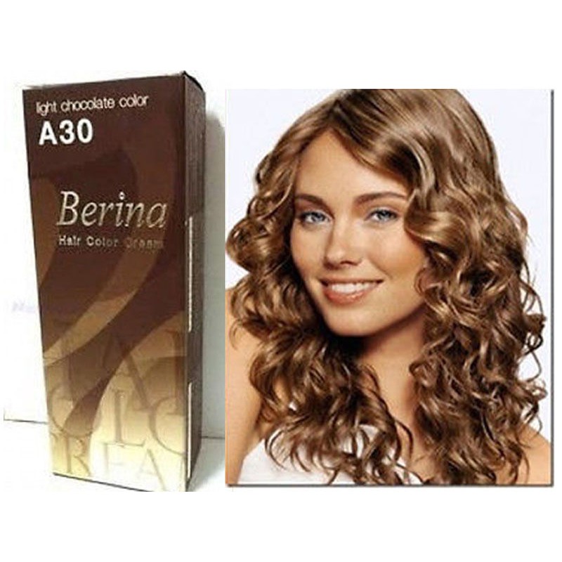 Berina Permanent A30 Color New Hair Dye Cream Light Chocolate Color