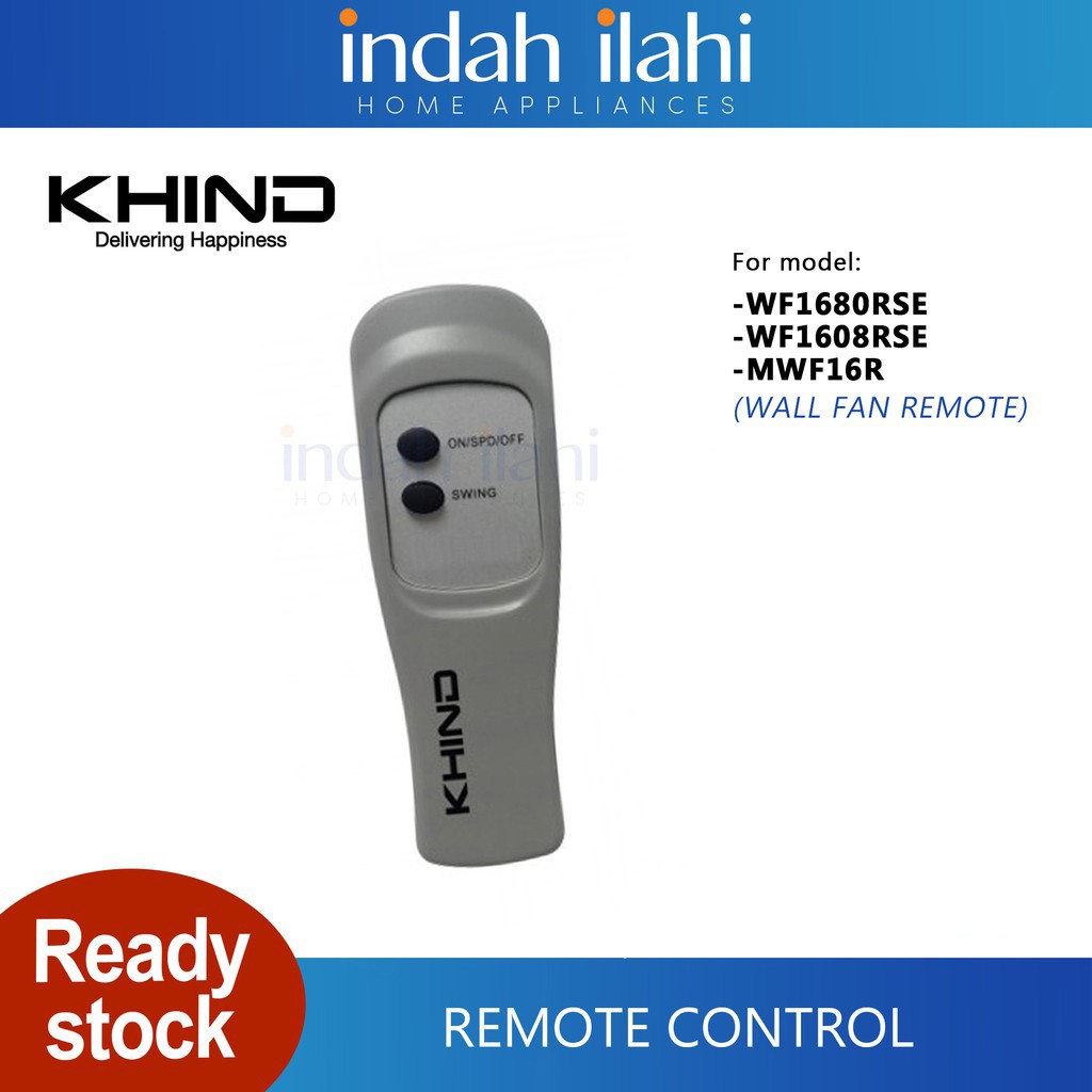 Khind Remote Control For Wall Fan 16" WF1680RSE WF1608RSE alat kawalan jauh Kipas Dinding KHDREMOTE