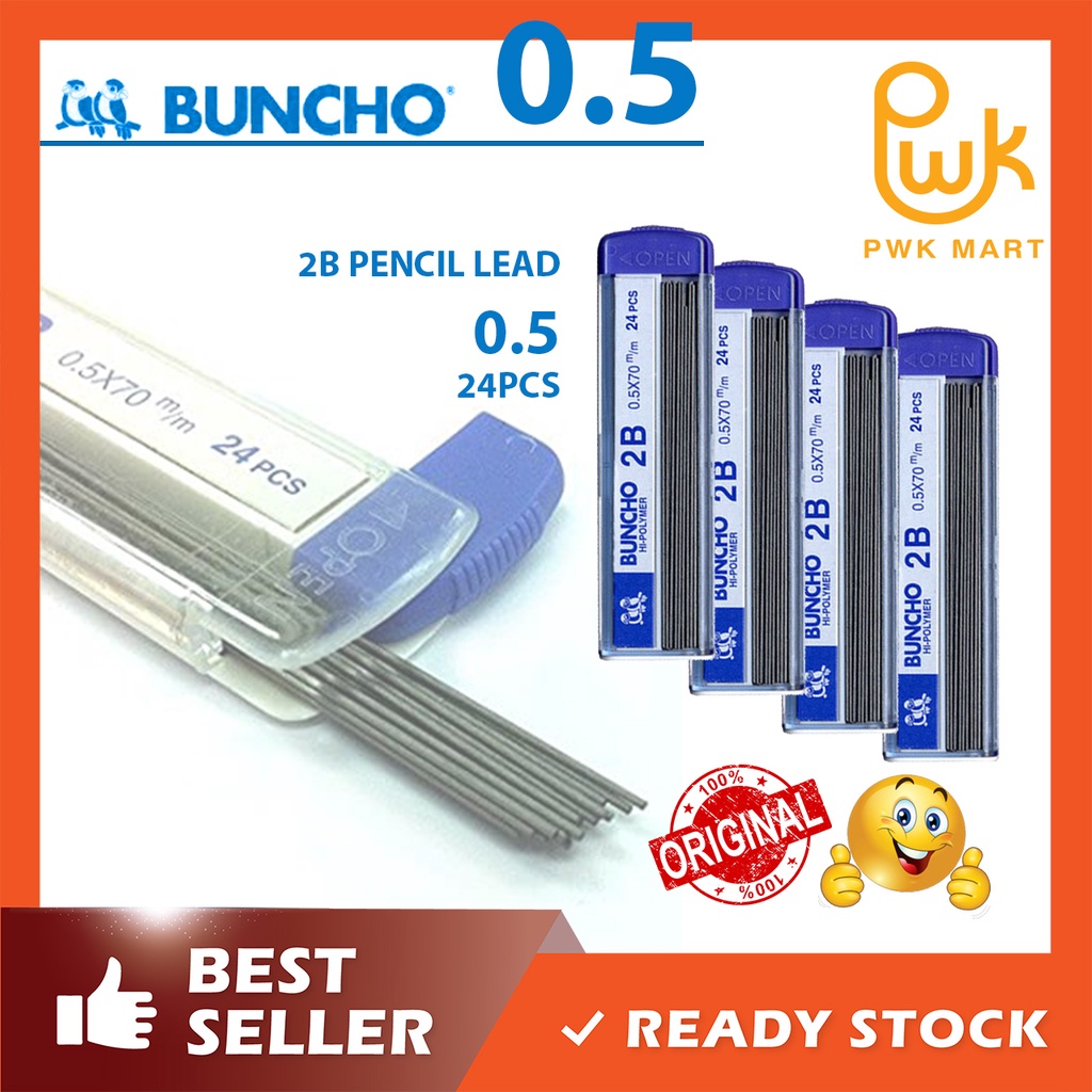 BUNCHO PENCIL LEAD 0.5 (4pc/pkt) (for all Mechanical pencil) | Shopee ...