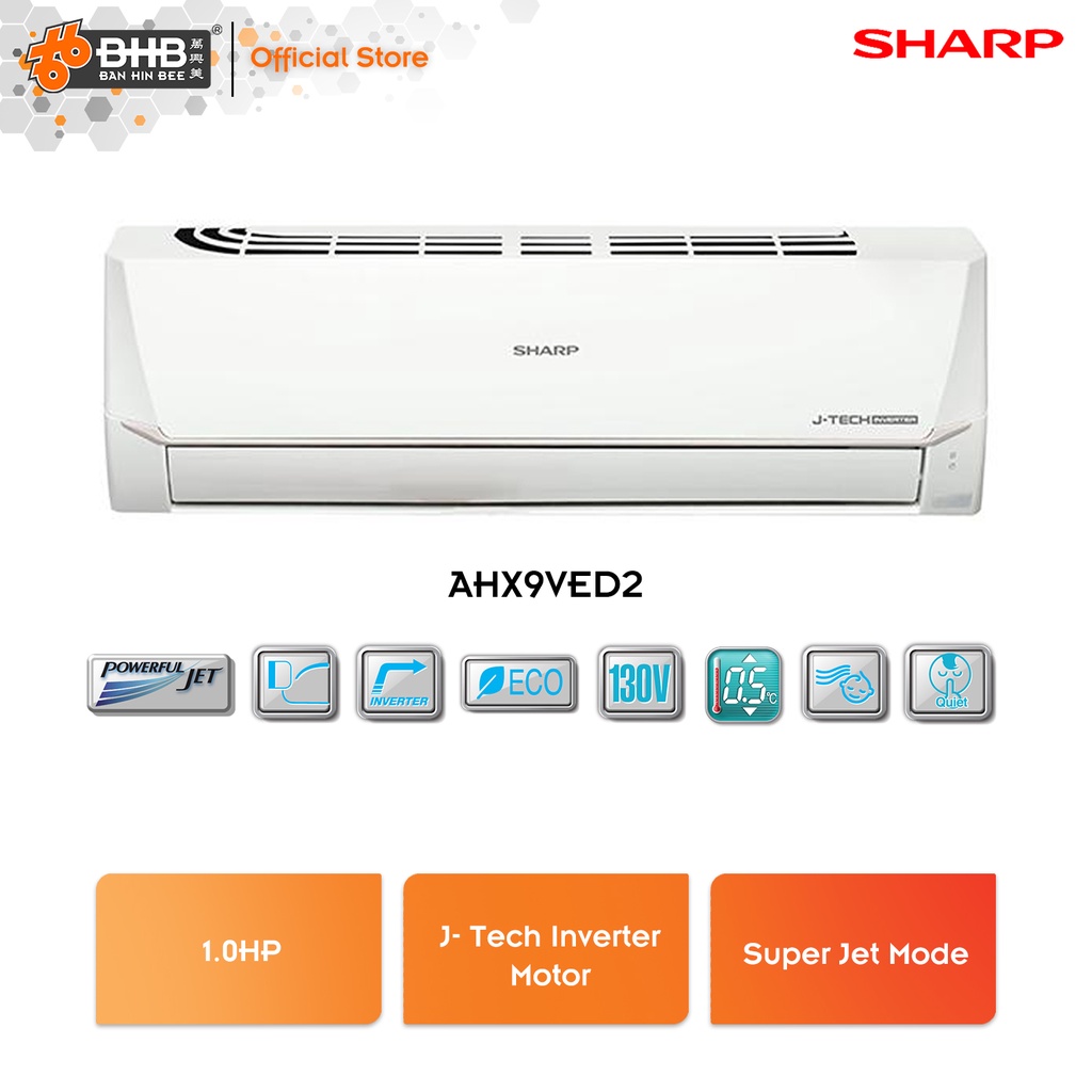 Sharp 10hp J Tech Inverter Air Conditioner Penghawa Dingin Aircond Ahx9ved2 Shopee 1832