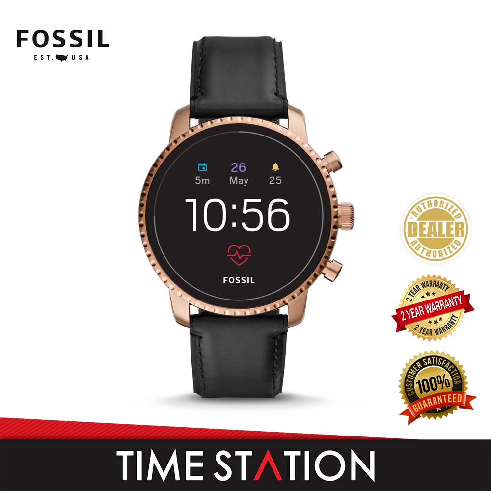 fossil q explorist gen 4 smartwatch smoke pastel pink