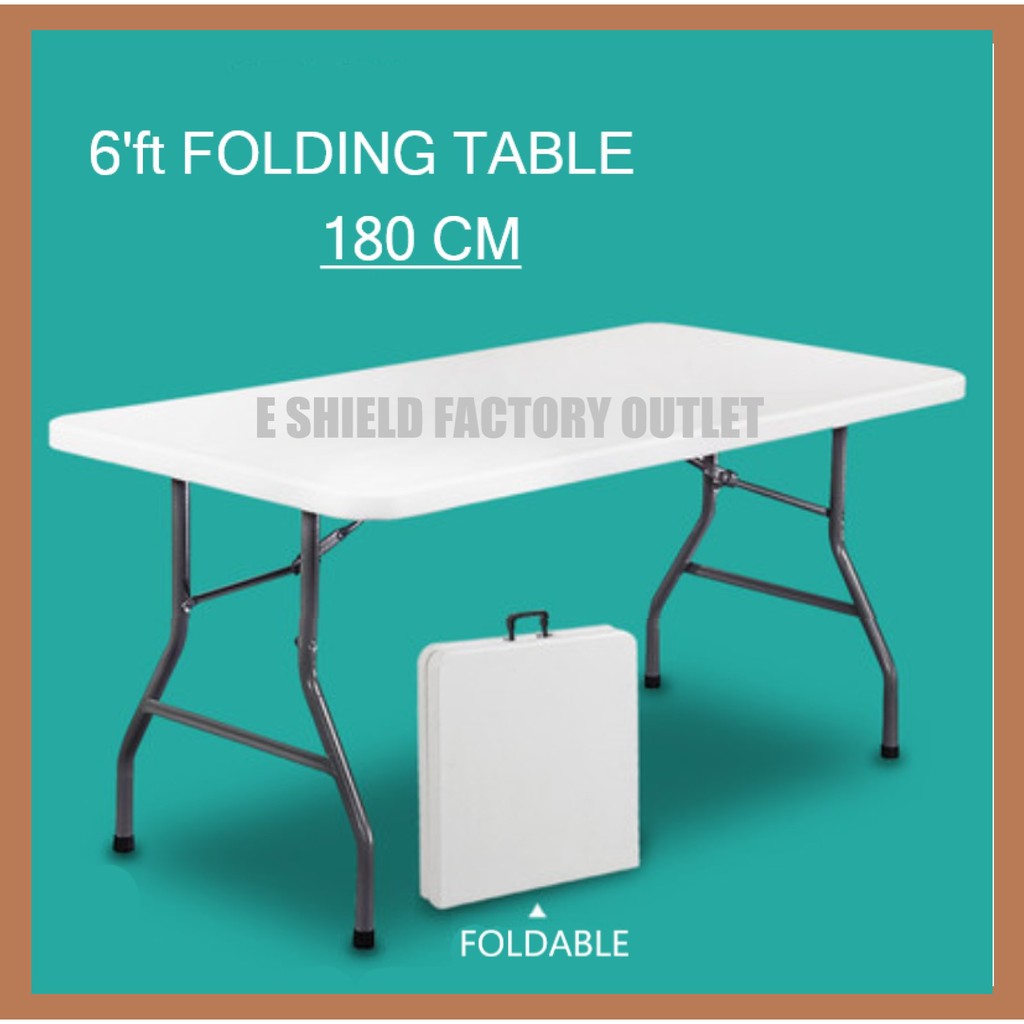 6ft 180cm Multipurpose Folding Table Portable Table Banquet Table 6 Kaki Meja Lipat Pelbagai