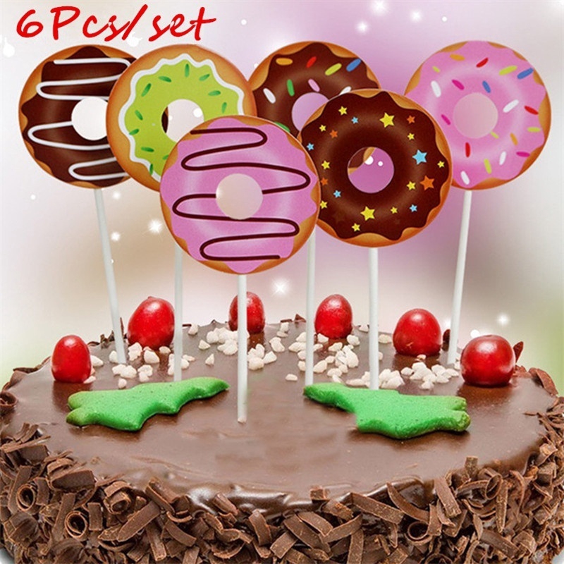 Birthday Cake Topper Candy Donuts Cupcake Topper Candy Theme Party