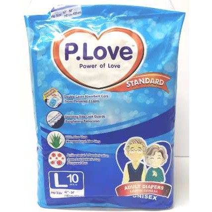 2 Unit X P Love Standard Adult Diapers Unisex L 10 S