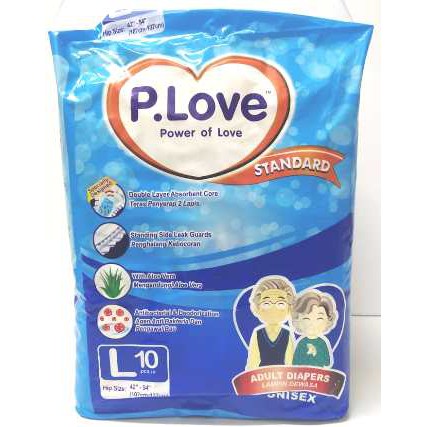 2 Unit X P Love Standard Adult Diapers Unisex L 10 S