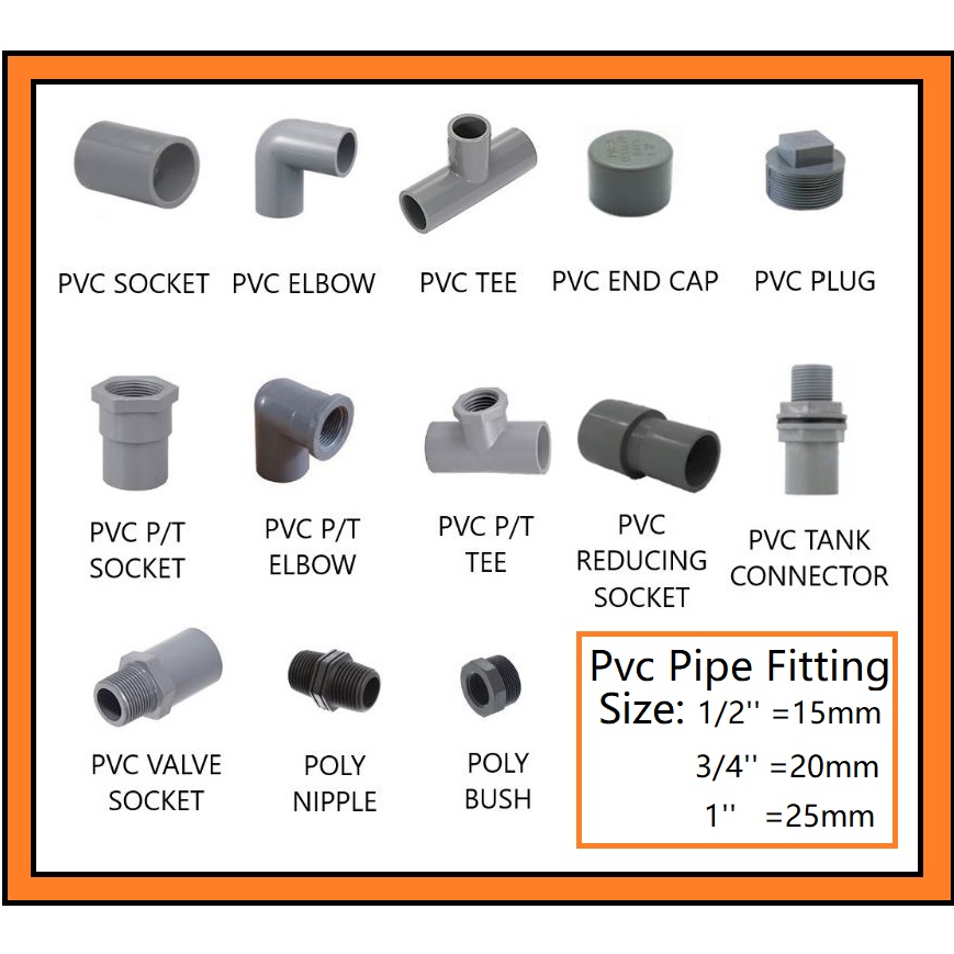 Ylk Pvc Pipe Fitting 15mm 20mm 25mm Connector Socket Elbow Tee Pt