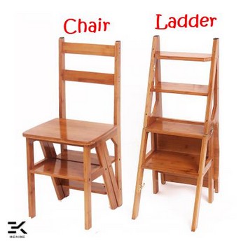 A088 Dual use Multifunction Wood Ladder Chair Rack Pelbagai Fungsi ...