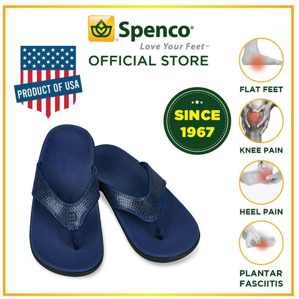 100% Original Spenco Women Yumi Snake Navy Arch Support Knee Heel Flat Pain Plantar Fasciitis Orthotic Slipper Sandal