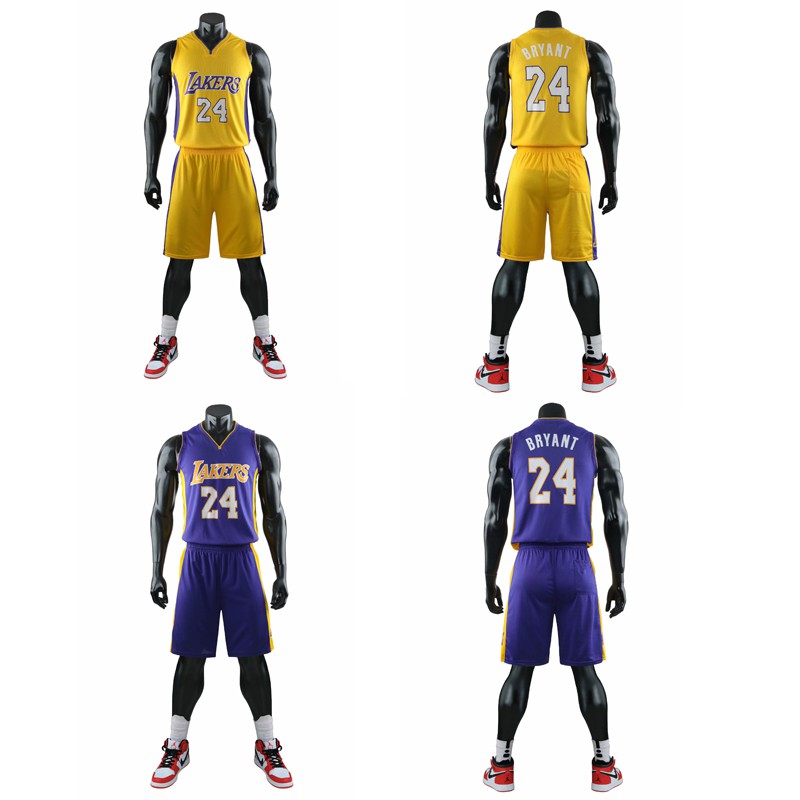 Color : Black, Size : Large DLL Mens Adults Sportswear Bryant Kobe #24 Lakers Retro Basketball Jerseys Summer Suits Kits Top+Shorts 