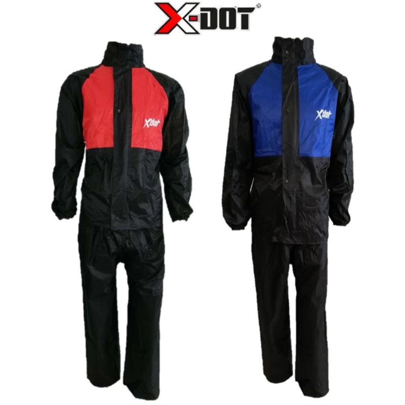 XDOT XDOT Raincoat Motorcycle Raincoat RED / BLUE BAJU HUJAN KUALITI
