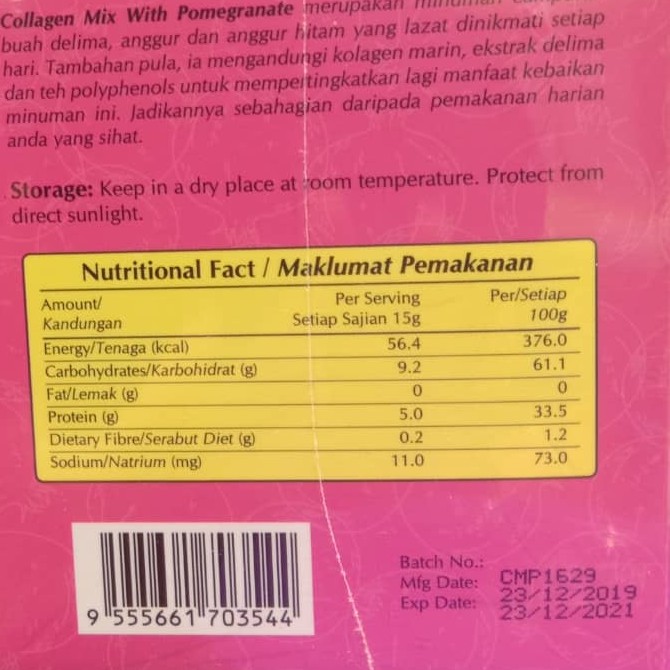 Collagen Mix With Pomegranate Halal Shopee Malaysia