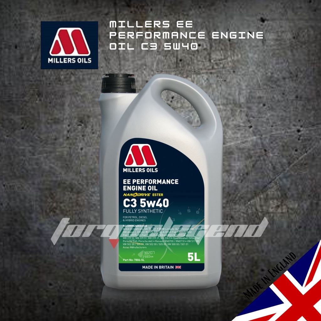 Millers Oils EE Performance Engine Oil C3 5w40 (5L) MADE IN ENGLAND