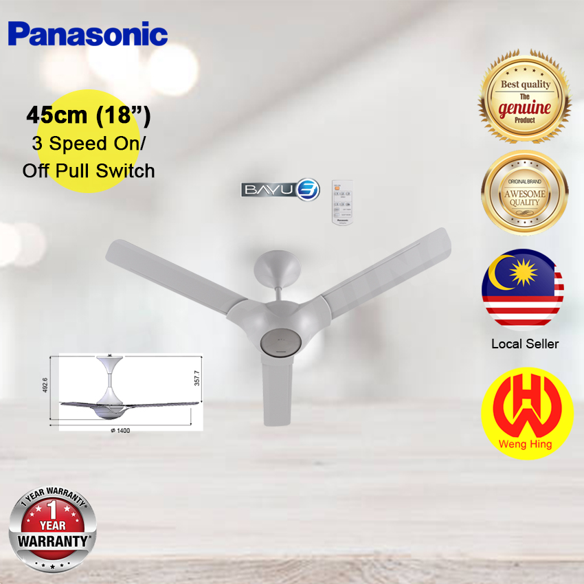 Panasonic 56 Bayu 3 Blades Enhanced, Safety Ceiling Fan