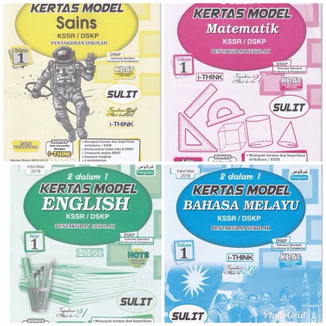 SET KERTAS MODEL PEPERIKSAAN TAHUN 1  Shopee Malaysia