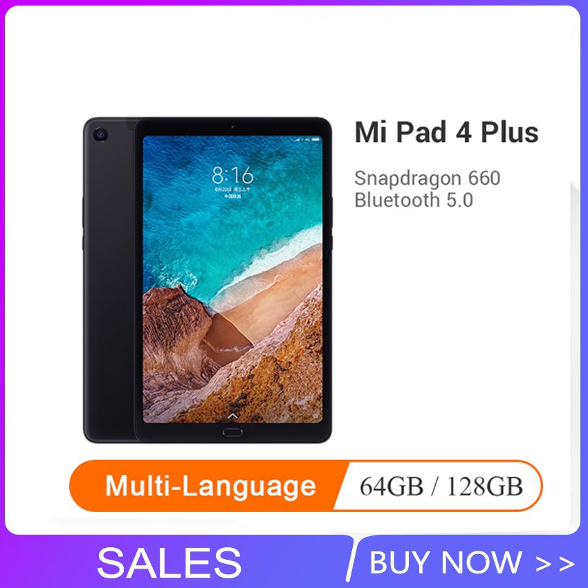 Xiaomi Mi Pad 4 Plus 64 128gb Tablets 4 Snapdragon 660 Aie 86mah 10 1 16 10 19x10 Screen 13mp Mi Pad 4 Shopee Malaysia