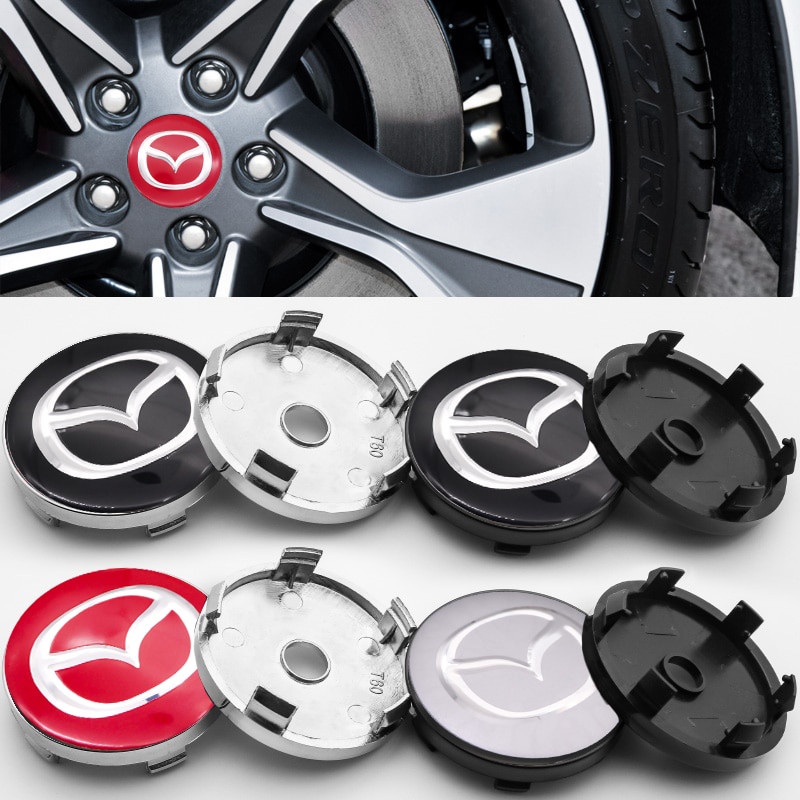 Cover for wheel luxury 4pcs 60mm car Mazda logo wheel center hub caps