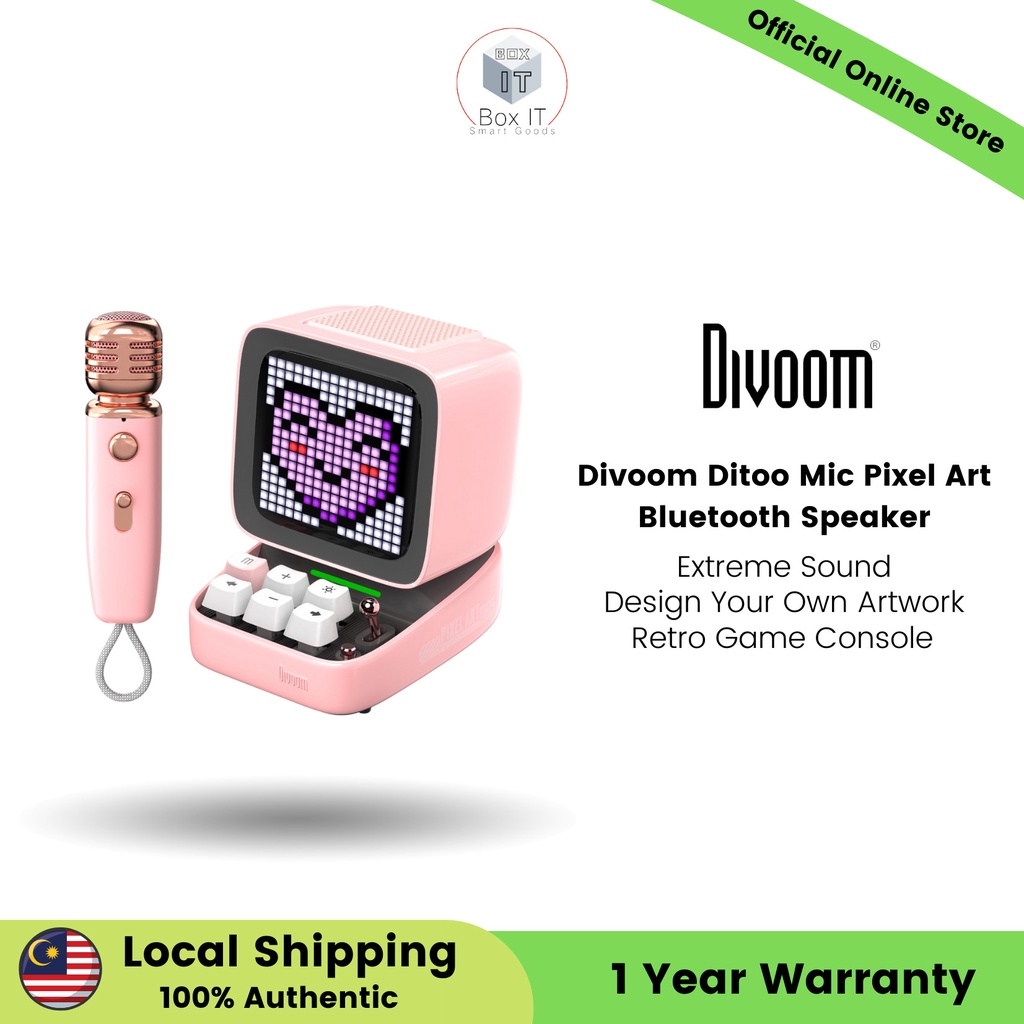 Divoom Ditoo Mic Pixel Art Bluetooth Speaker Extreme Sound Design