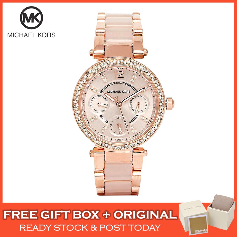 Original] Michael Kors Parker Mini Multi-Function Rose Dial MK Women Ladies  Watch Jam Tangan Wanita Perempuan MK6110 | Shopee Malaysia