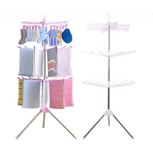 ampaian baju baby penyidai baju ampaian baju 3 Tiers Foldable clothing ...