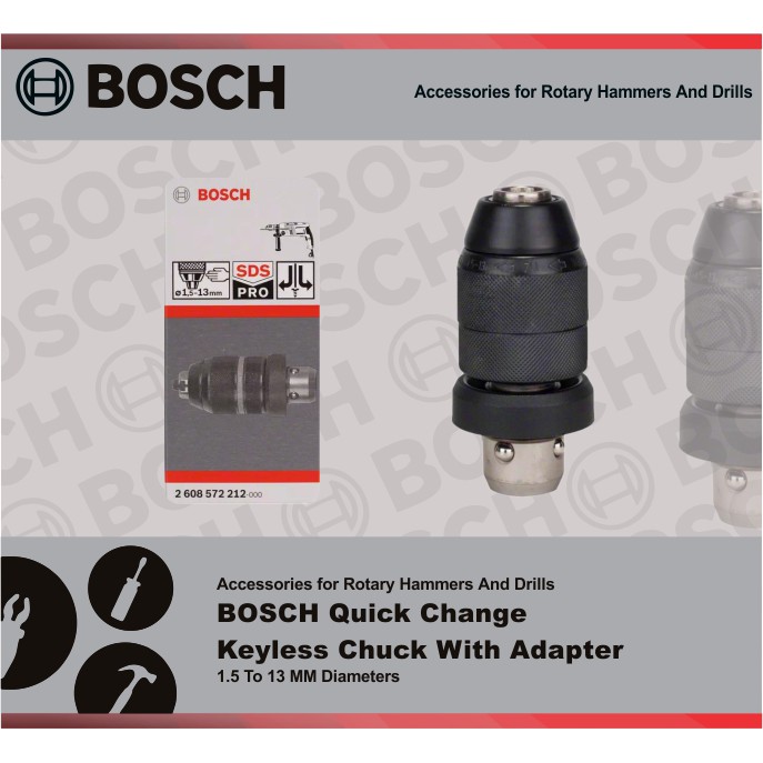 Bosch 2608572227 1.5-13 mm Keyless Chuck 