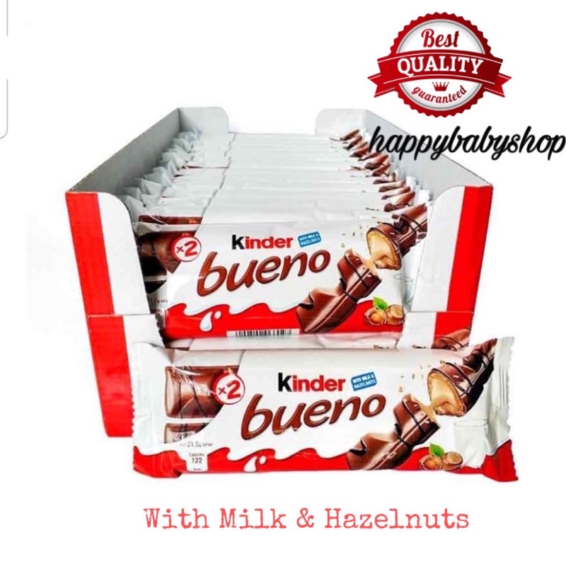 Kinder Bueno Chocolate With Milk & Hazelnuts 43g x 1 pack ( Expired