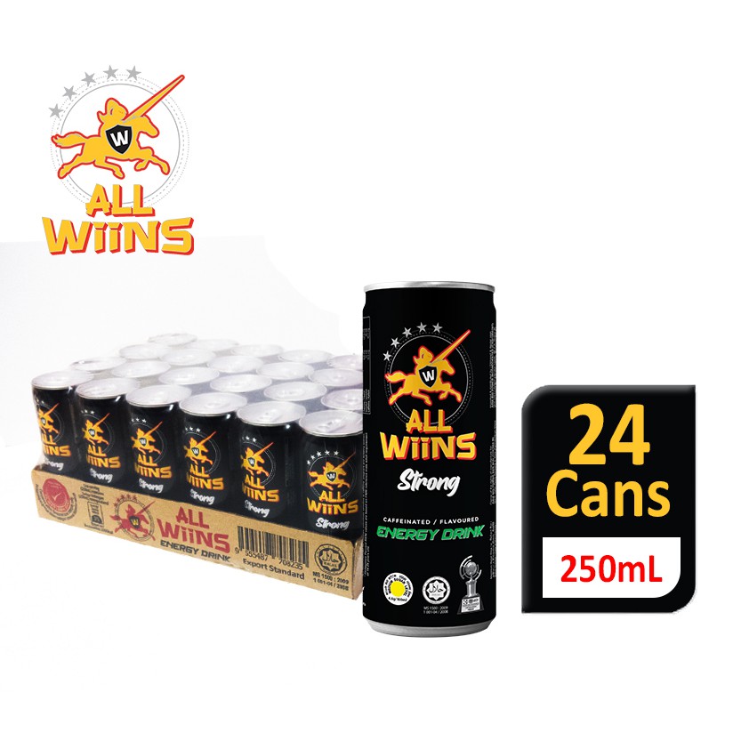 All WiiNS Strong Herbs Extract Carbonated Energy Drink Low Sugar Halal