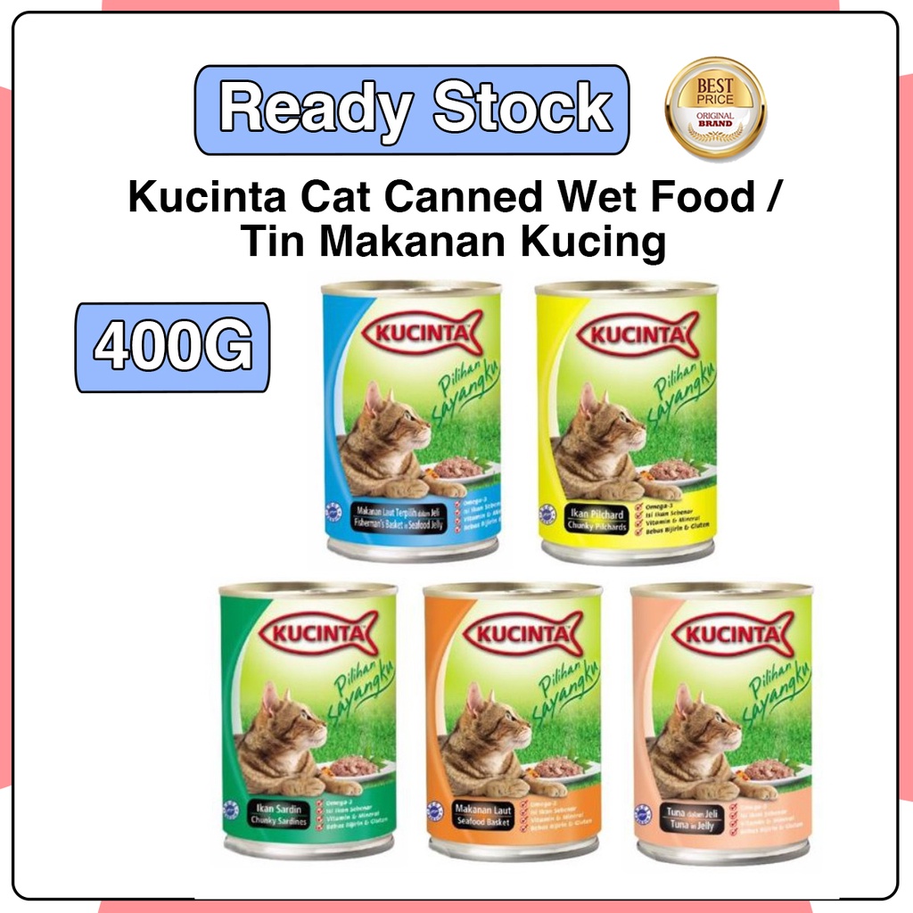 (Ready Stock)Kucinta (400G) Cat Canned Wet Food/Cat Wet Food/Makanan