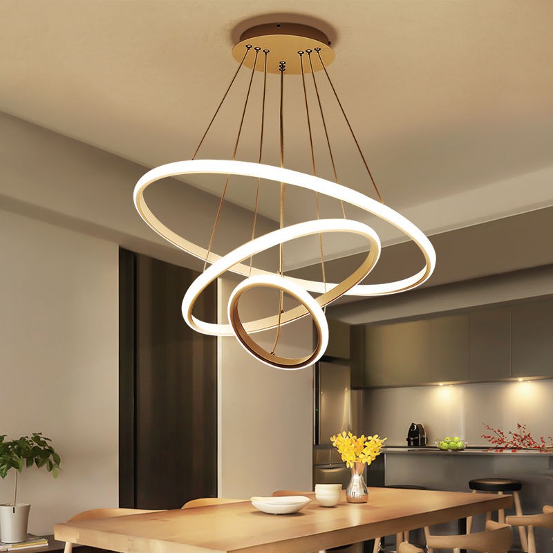 Modern Minimalist Dining Room Lighting Led Dining Room Chandelier Household Long Dining Table Bar Co Shopee Malaysia