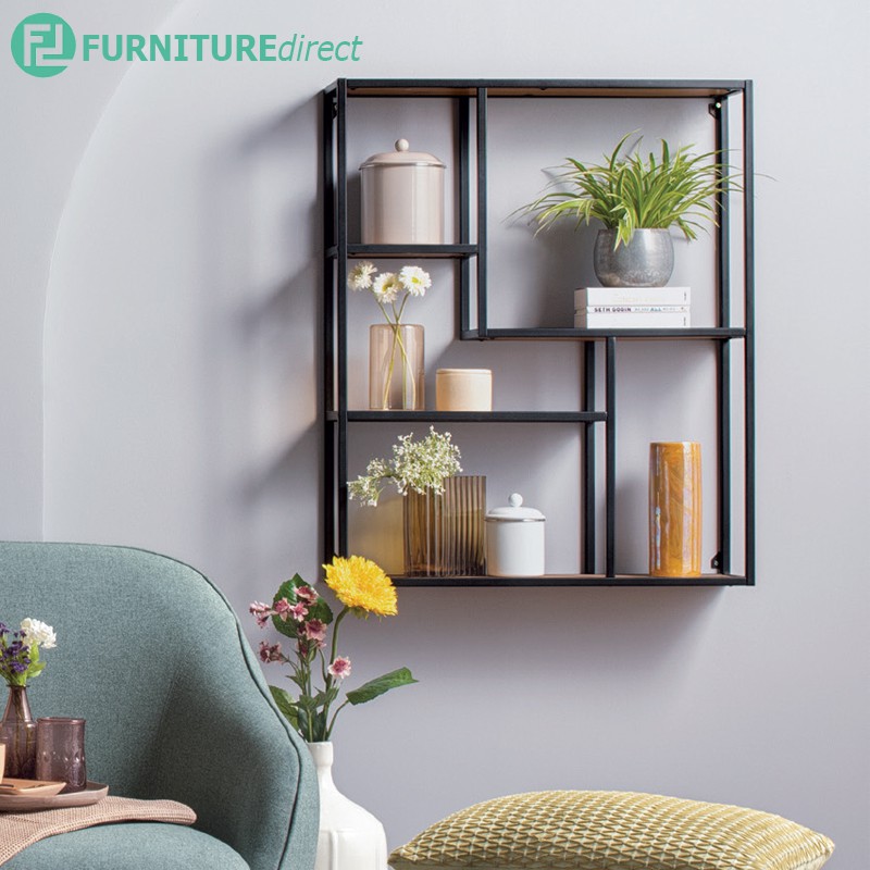 Ruthin Wall Bookshelf with Oak colour shelf/ display rack/ bookcase