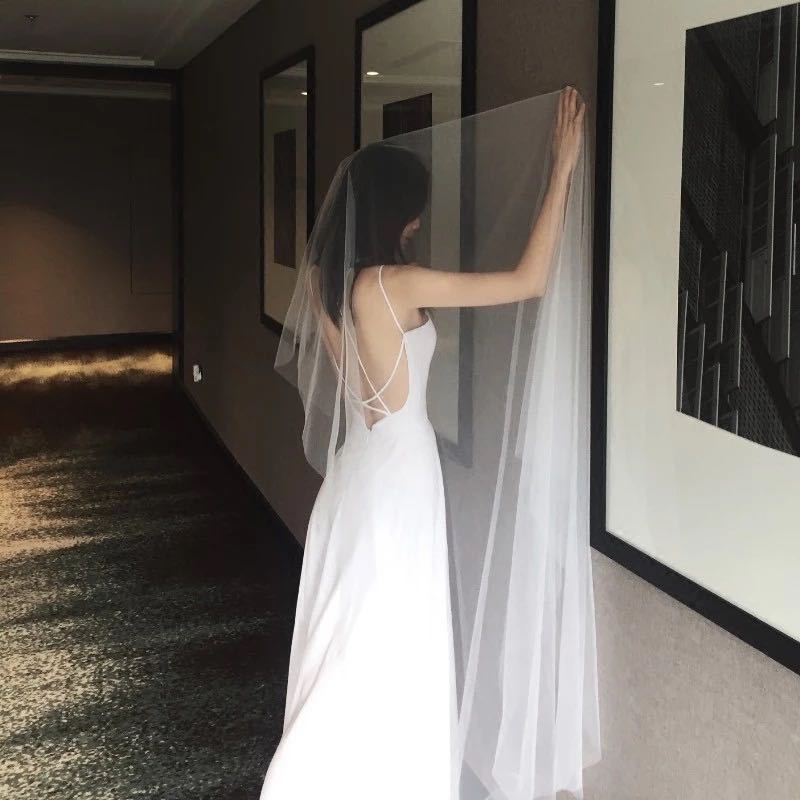 Bride Veil Simple Single Swiss Plain Yarn 3 M 1.5 M Short Veil 5 M Super Long Soft Veil Wedding Dress New Hs94