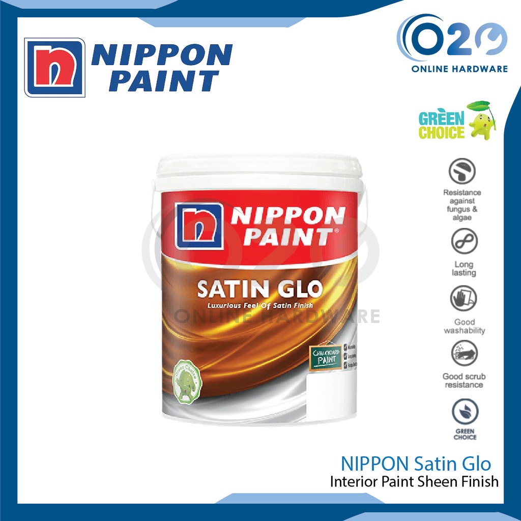 1L Nippon Paint Satin Glo Cat Dinding Wall Paint Cat Paint Acrylic