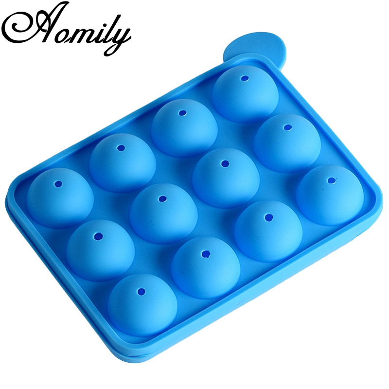 12 Holes DIY Silicone Cake Pop Mold Cookie Sphere Cupcake Lollipop