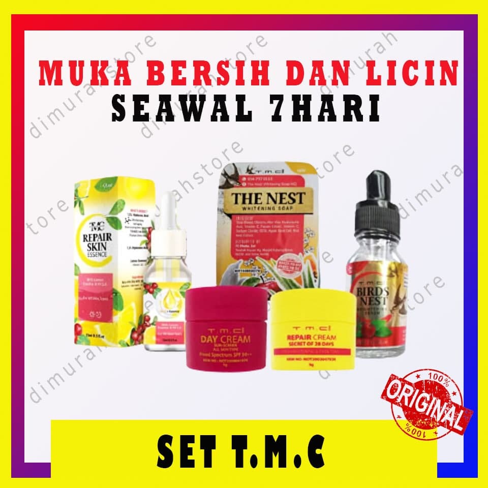 TMC Repair Cream Skincare Sets TMC Repair Cream Original Harga Promosi Set TMC 5 in 1 Hilangkan Parut Jerawat