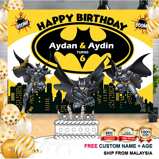 Birthday Banner / Birthday Backdrop / Hari Jadi - Batman | Shopee Malaysia