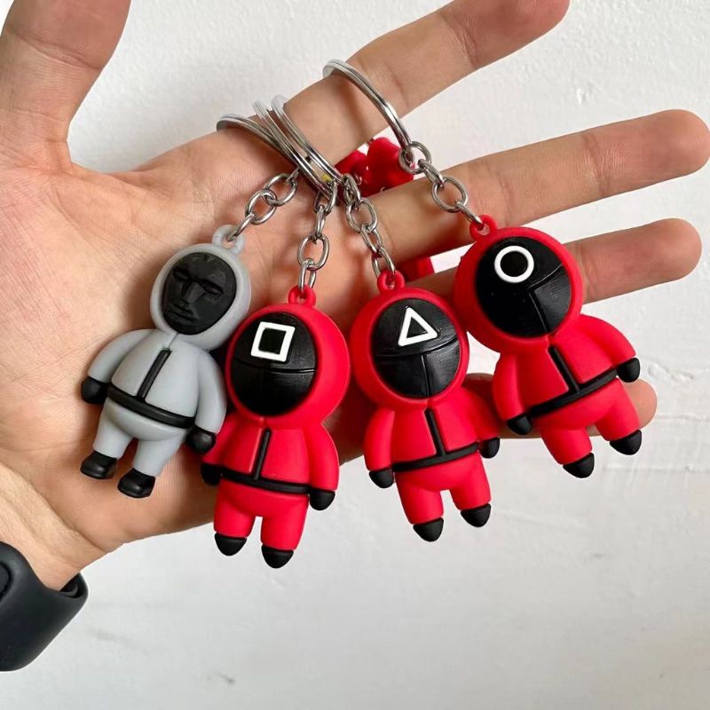 [Ready Stock] 3D Squid Game Famous Korea Merchandise Keychain 鱿鱼游戏