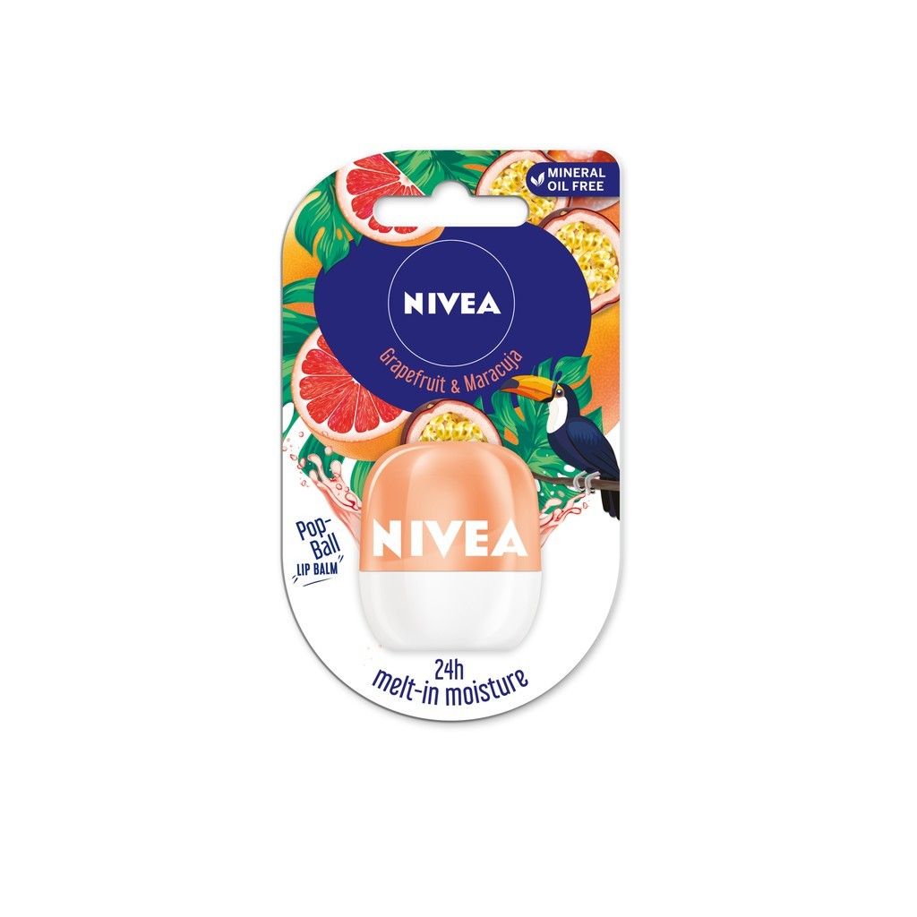NIVEA Lip Care Pop Ball Grapefruit & Maracuja 7.0g