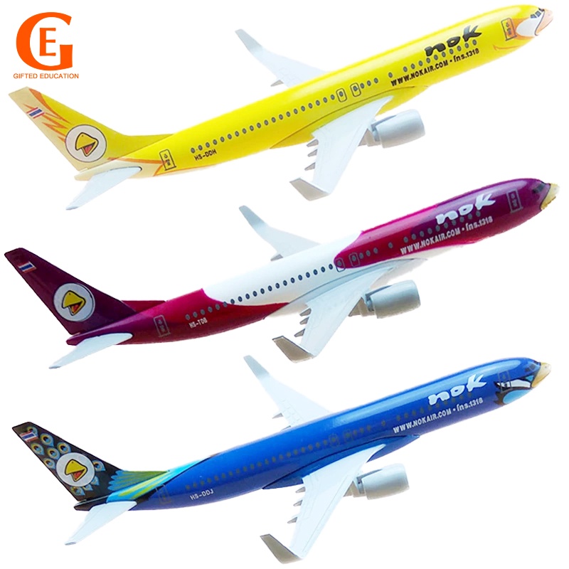 Thailand Air NOK Boeing 737 Aircraft Model Diecast Metal Thai Airways Purple Blue Yellow White Bird B737 Plane Airplane