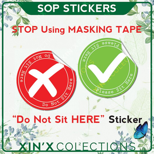 SOP MCO Poster Sticker SAFE DISTANCE jarak selamat COVID ...