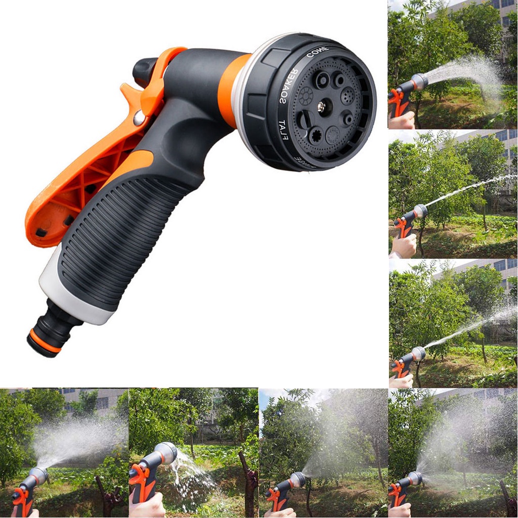 Garden Hose Nozzle Water Sprayer High Pressure Car Wash Gun Multifunction Nozzle 