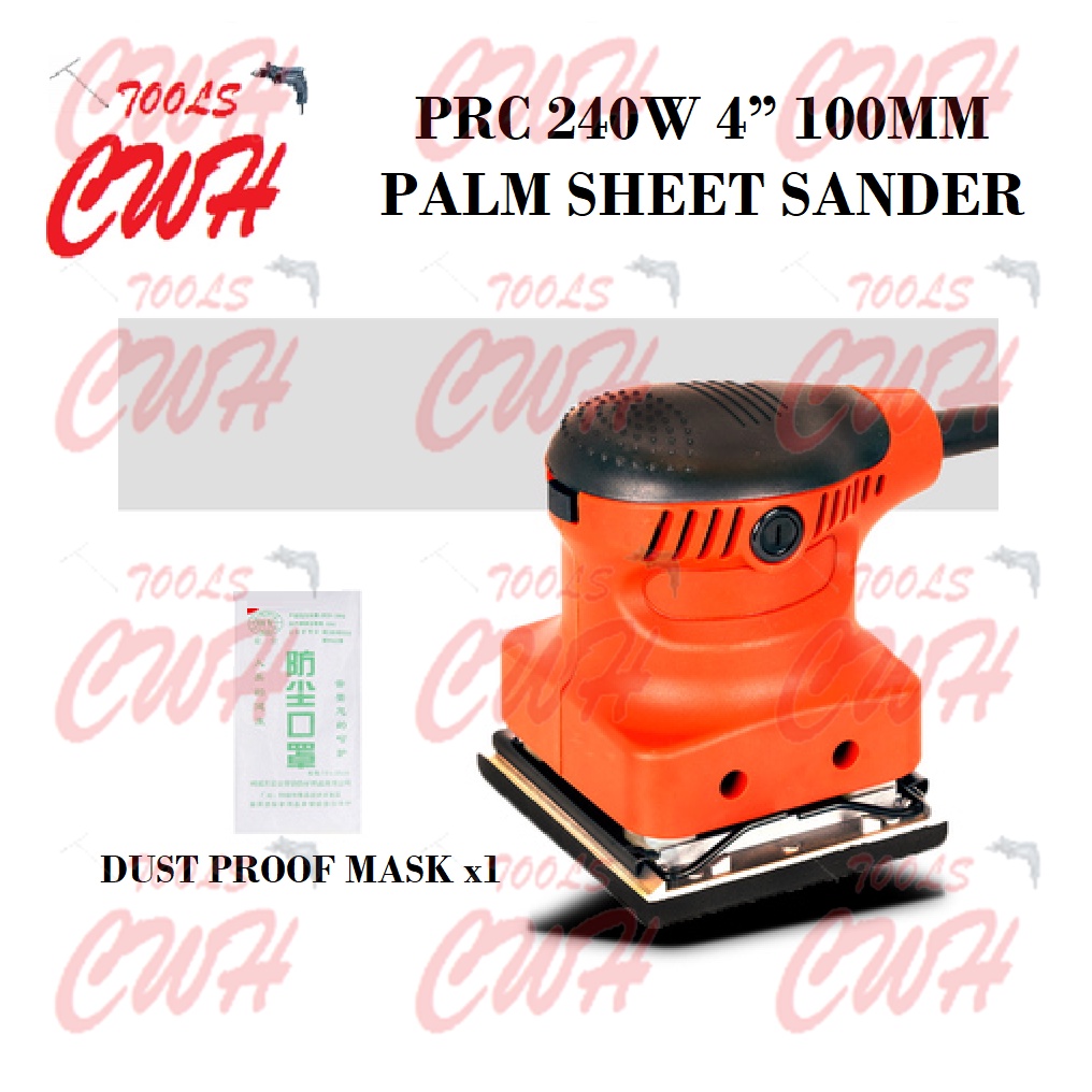 PRC 240W 4" 100MM PALM SHEET SANDER SANDING SAND PAPER WOOD METAL BESI