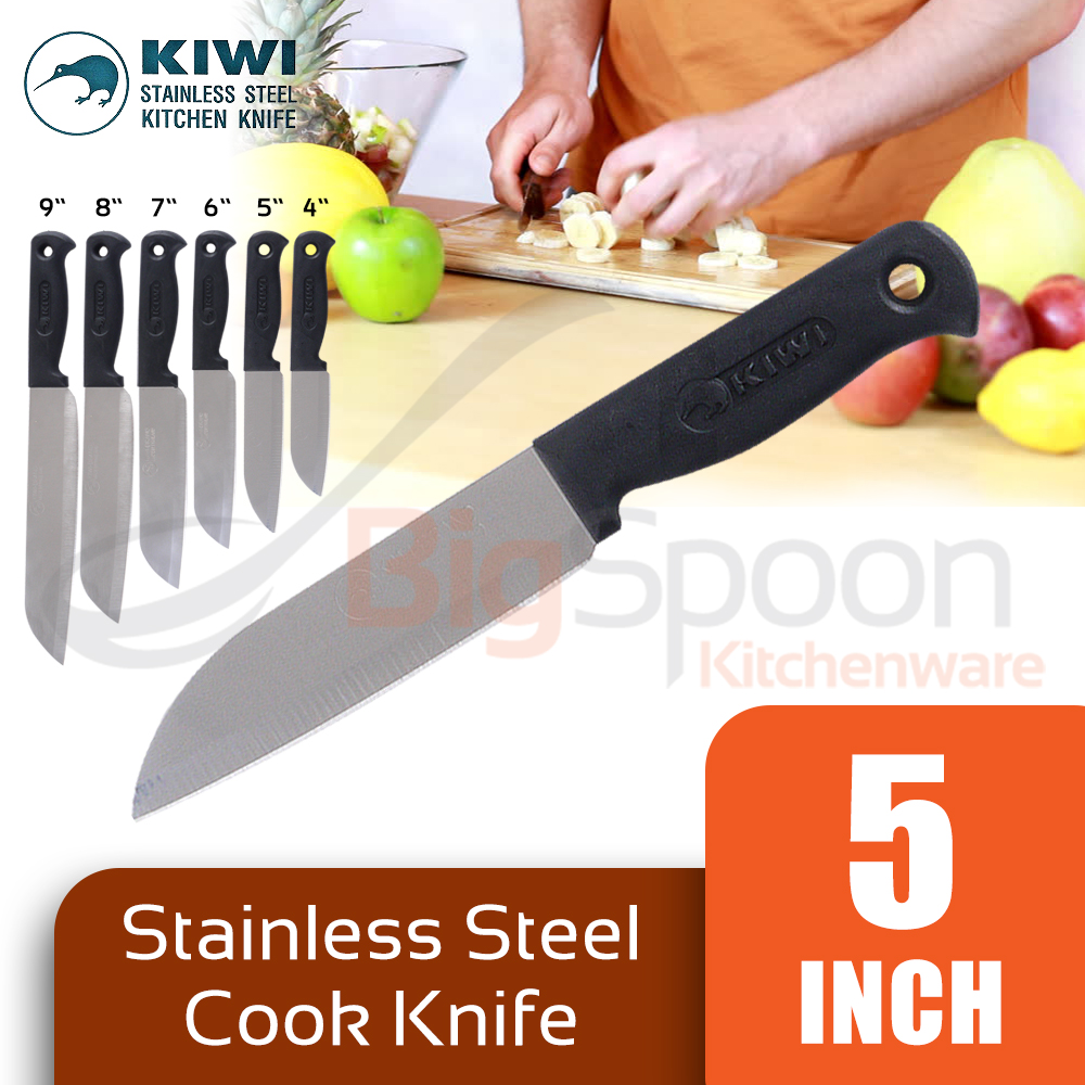 THAILAND KIWI Cook Knife Durable Chef Knife Stainless Steel Blade with Slip-resistant Plastic Handle