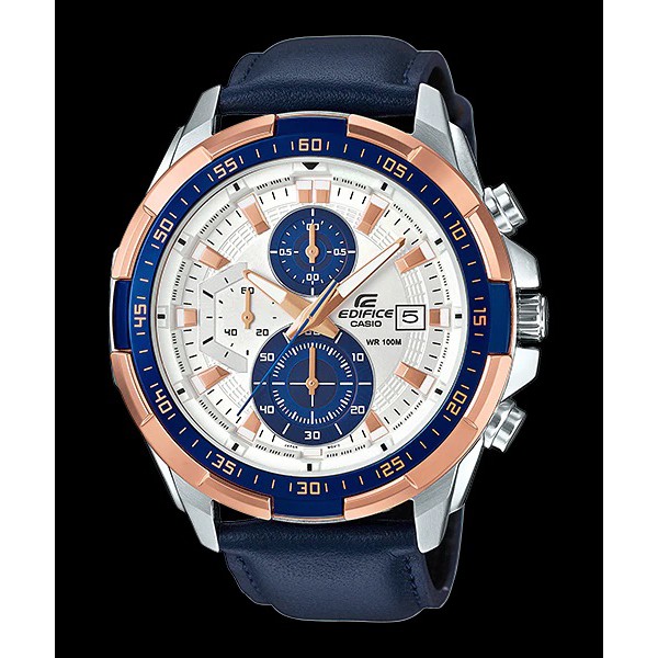 casio edifice blue leather strap