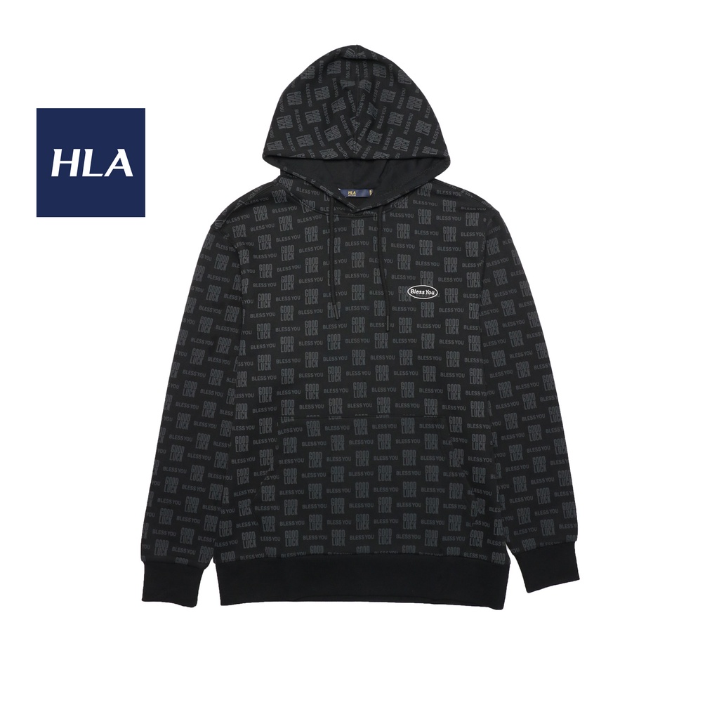 HLA Drawstring Hooded Print Letter Sweater Men | Shopee Malaysia