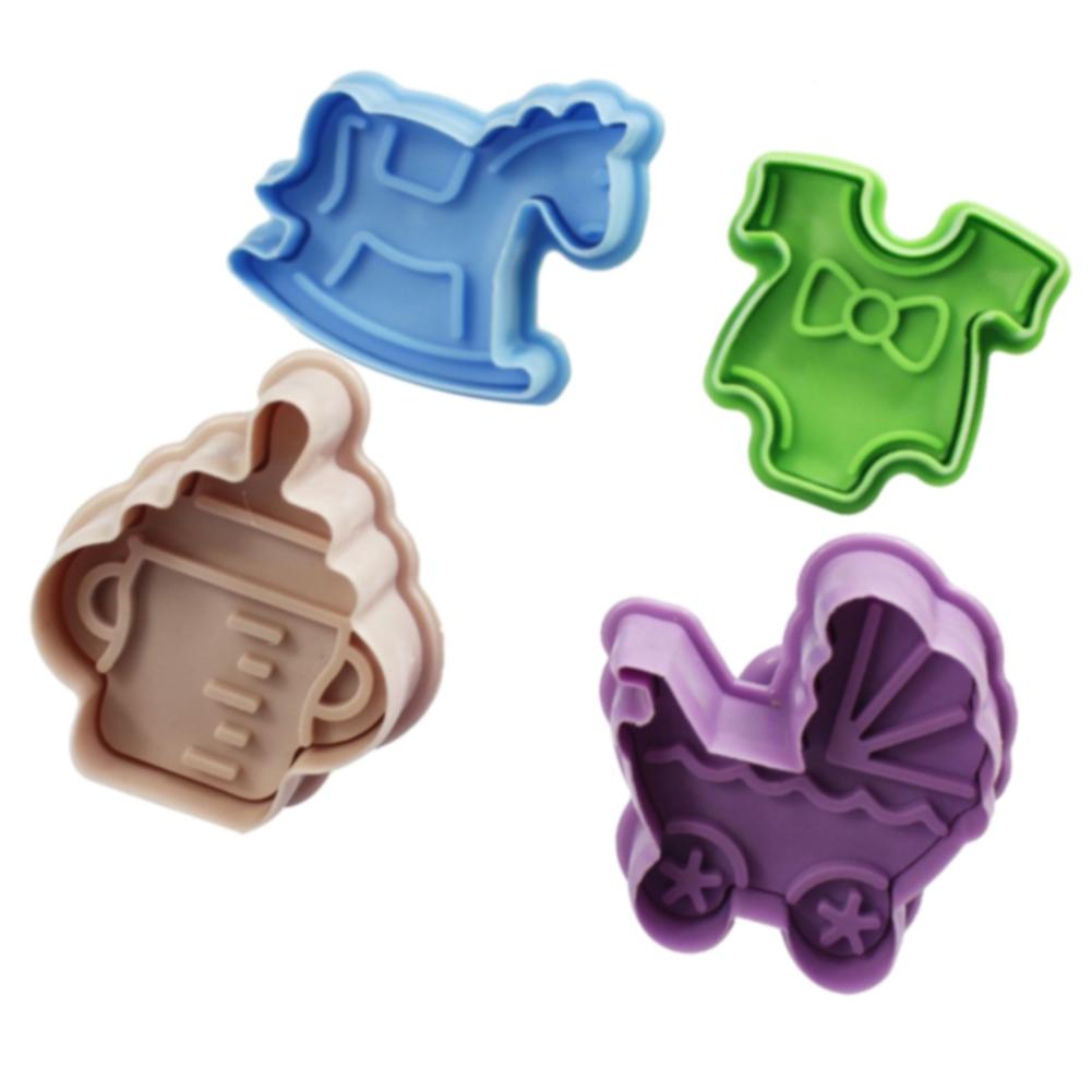 4pcs Set Biscuit Kitchen Chocolate Baby Clothes Shower Diy Cutter