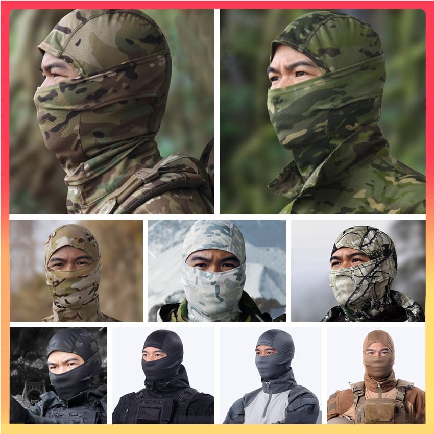 Tactical Camo Balaclava Full Face Mask Paintball Airsoft CS Neck Warmer ...