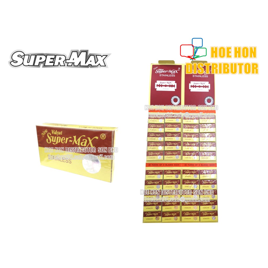 Supermax / Super-Max Stainless Steel Razor Shaving Blade / Mata Pisau ...