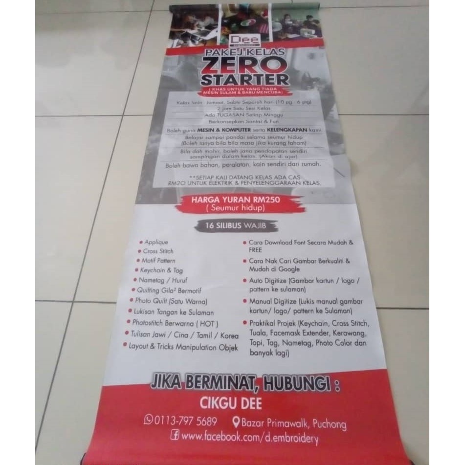 Banner Bunting Murah Printing Pvc Pipe Eyelet No Finishing Shopee Malaysia