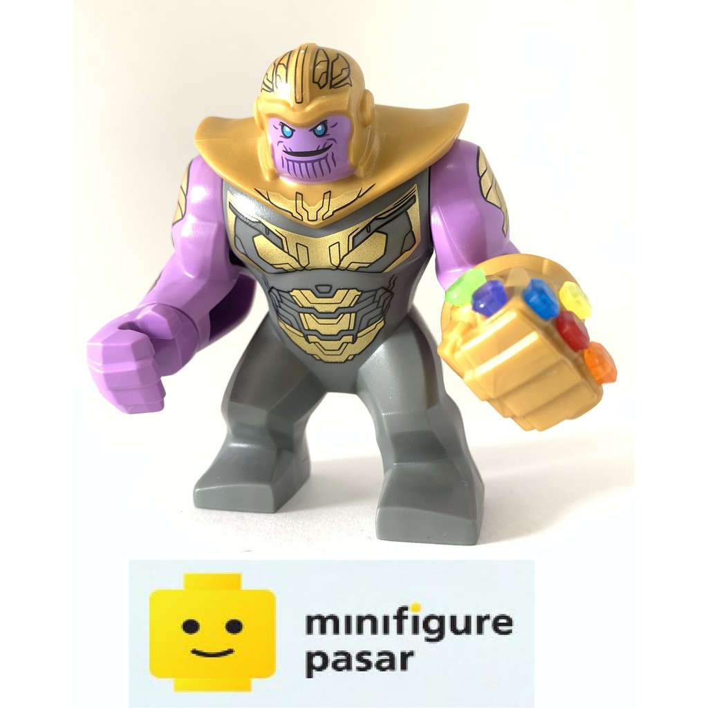 Lego Minifigure Thanos Dark Gray Armor sh576 Infinity Gauntlet Genuine Weapon 